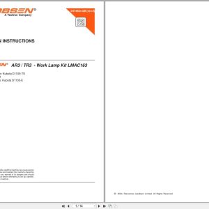 Jacobsen Rotary Mower AR 3 TR 3 Working Lamp Kit LMAC163 Installation Instructions 24746G GB R0 2004 (1)