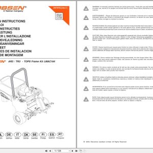 Jacobsen Rotary Mower AR 3 TR3 TOPS Frame Kit LMAC164 Installation Instructions 24747G R1 2005 (1)