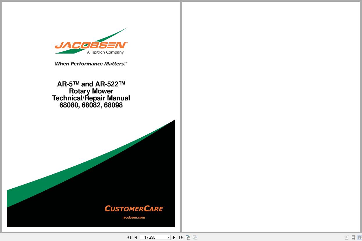 Jacobsen Rotary Mower AR 5 AR 522 Technical Repair Manual 4181383 (1)
