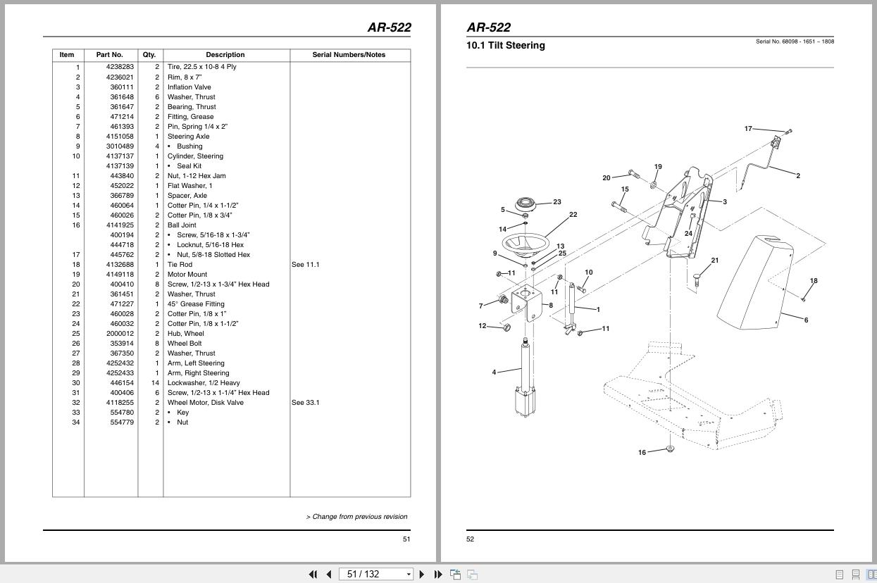 Jacobsen Rotary Mower AR 522 Parts Maintenance Manual 4179483 GB RB 2011 (2)