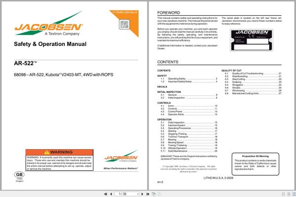 Jacobsen Rotary Mower Ar 522 Safety Operation Manual 4179484 Gb Ra 2009 (1)