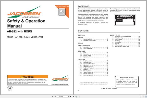 Jacobsen Rotary Mower Ar 522 Safety Operation Manual 4179562 Rev A Gb 2008 (1)