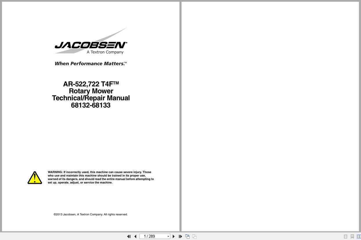 Jacobsen Rotary Mower AR522 AR722T Service Repair Manual 4181383 2013 (1)