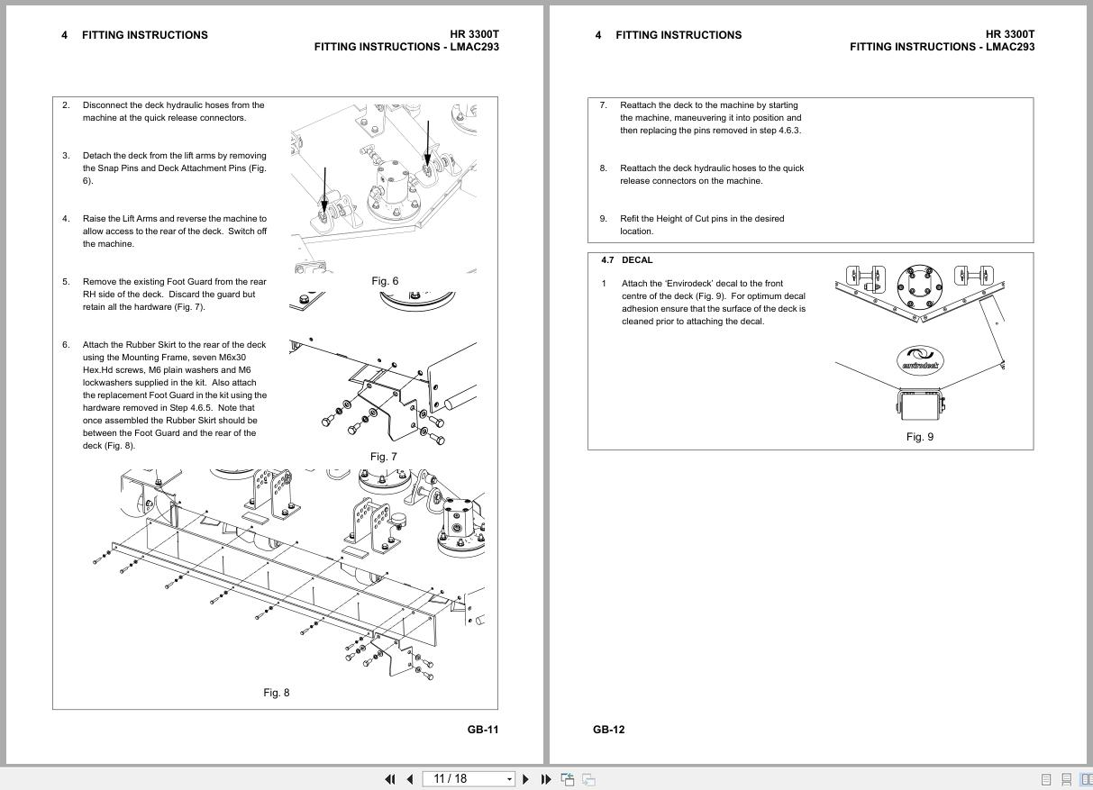 Jacobsen Rotary Mower HR 3300T Fitting Instructions 24851G 2008 (2)