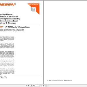 Jacobsen Rotary Mower HR 4600 Turbo Safety Operation Manual 3009160 ML1 2003 EN FR NL DE IT (1)