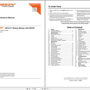 Jacobsen Rotary Mower HR 5111 Parts Maintenance Manual 4118020 GB R0 2002 (1)