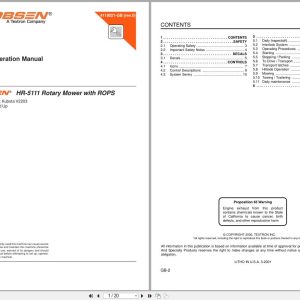 Jacobsen Rotary Mower HR 5111 Safety Operation Manual 4118021 GB R0 2000 (1)