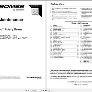 Jacobsen Rotary Mower HR 9016T Parts Maintenance Manual 2812171 B 2001 (1)
