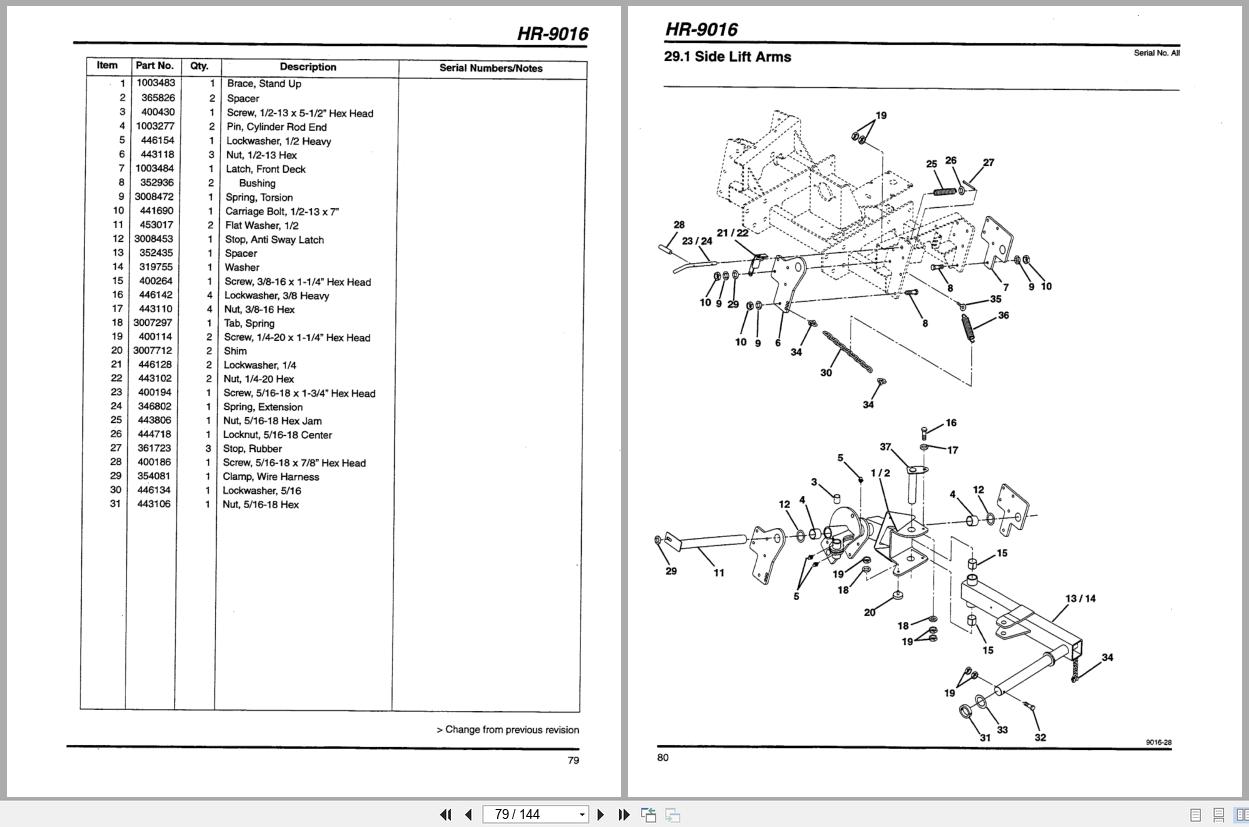 Jacobsen Rotary Mower HR 9016T Parts Maintenance Manual 3010790 1999 (2)