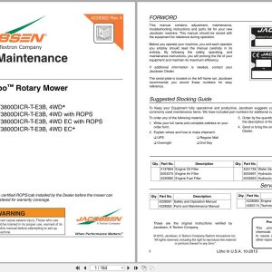 Jacobsen Rotary Mower HR 9016T Parts Maintenance Manual 4228362 A 2013 (1)