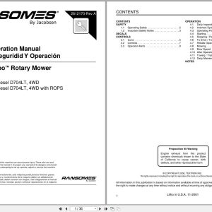 Jacobsen Rotary Mower HR 9016T Safety Operation Manual 2812170 A 2001 EN ES (1)