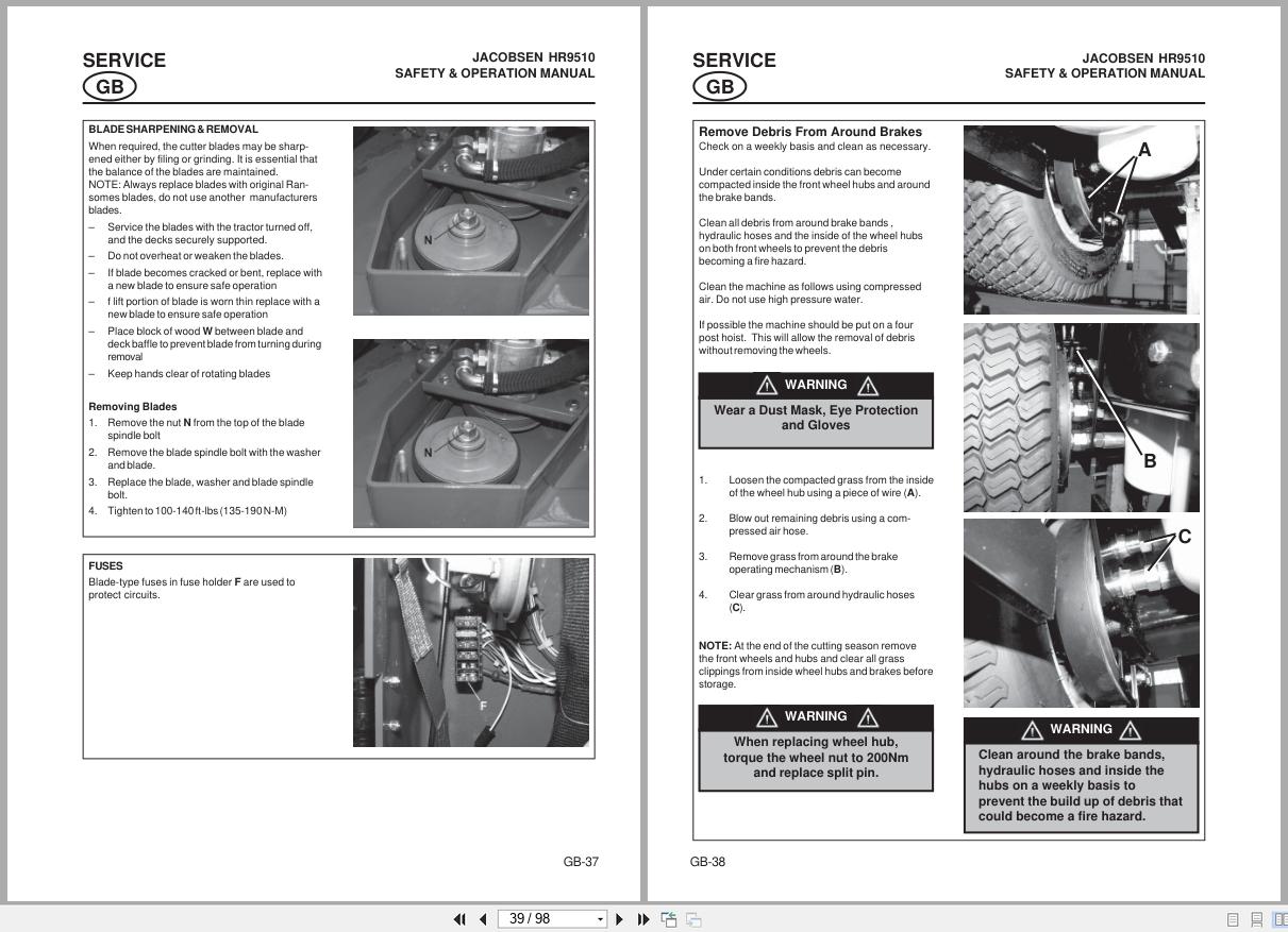 Jacobsen Rotary Mower HR 9510 Safety Operation Manual 24509GR1 EN ES (2)