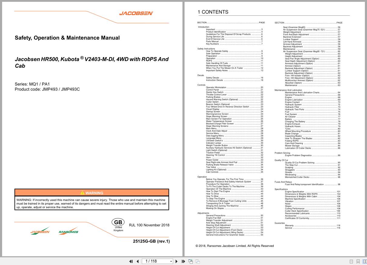 Jacobsen Rotary Mower HR500 Safety Operation Maintenance Manual 25125G GB R1 2018 (1)