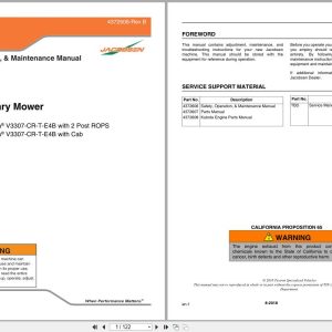 Jacobsen Rotary Mower HR800 Safety Operation Maintenance Manual 4372606 B 2018 (1)