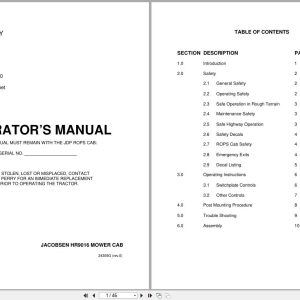 Jacobsen Rotary Mower HR9016 Cab Operators Manual 24359G GB (1)