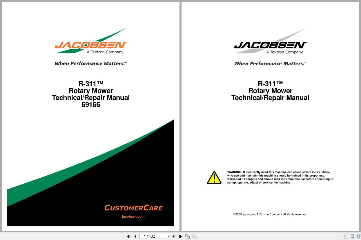 Jacobsen Rotary Mower R 311 Technical Repair Manual 4203781 2009 (1)