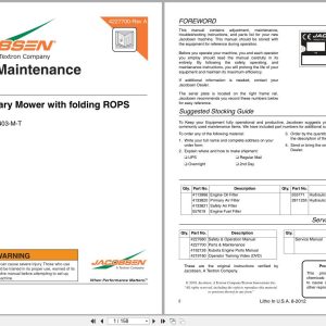 Jacobsen Rotary Mower R 311T Parts Maintenance Manual 4227700 A 2010 (1)