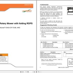 Jacobsen Rotary Mower R311T T4F Parts Manual 4280334 A 2015 (1)