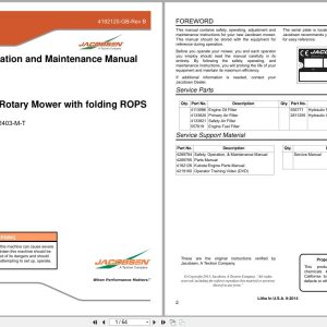Jacobsen Rotary Mower R311T T4I Safety Operation Maintenance Manual 4289794 GB RB 2013 (1)