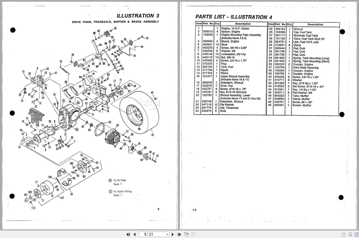 Jacobsen Rotary Mower TurfCat 300 Series Parts Catalogue 365282 1989 (2)