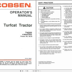 Jacobsen Rotary Mower TurfCat 400 Series Operators Manual 365640 1990 (1)
