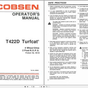 Jacobsen Rotary Mower TurfCat 400 Series Operators Manual 366533 (1)