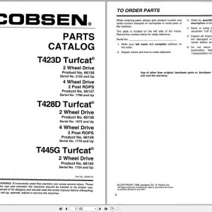 Jacobsen Rotary Mower TurfCat 400 Series Parts Catalogue 3004519 1996 (1)