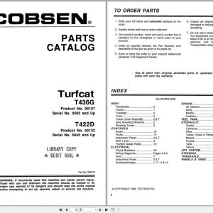 Jacobsen Rotary Mower TurfCat 400 Series Parts Catalogue 365279 1989 (1)