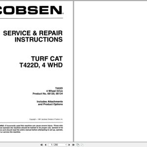 Jacobsen Rotary Mower TurfCat 400 Series Service Repair Instructions 4171668 1991 (1)