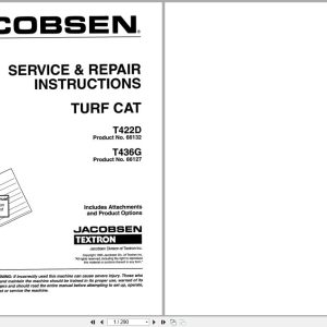 Jacobsen Rotary Mower TurfCat 400 Series Service Repair Instructions 4171670 1995 (1)