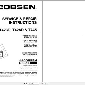 Jacobsen Rotary Mower TurfCat 400 Series Service Repair Instructions 4171671 1995 (1)