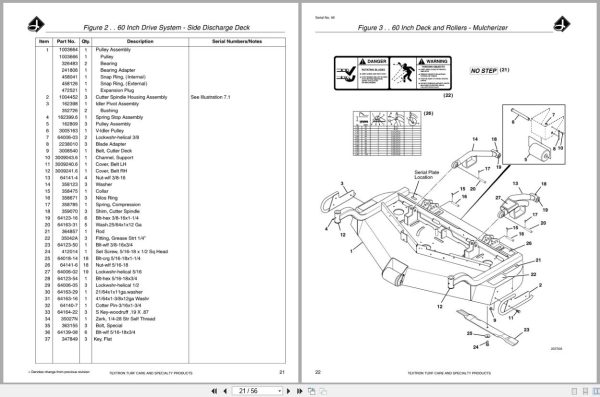 Jacobsen Rotary Mower Turfcat 500 Series Maintenance Safety Parts Manual 2238007 02 1999 (2)