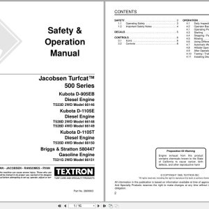Jacobsen Rotary Mower TurfCat 500 Series Safety Operation Manual 2809903 1999 (1)