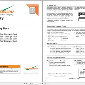 Jacobsen Rotary Mower TurfCat 600 Series Accessory Parts Manual 4246490 A (1)
