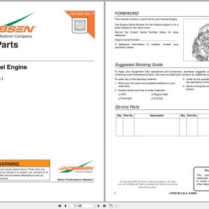 Jacobsen Rotary Mower TurfCat 600 Series D1305 E3B TXRN 1 Engine Parts Manual 4201542 (1)