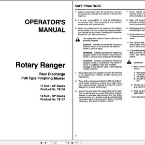 Jacobsen Rotary Ranger Rear Discharge Pull Type Finishing Mower Operators Manual (1)
