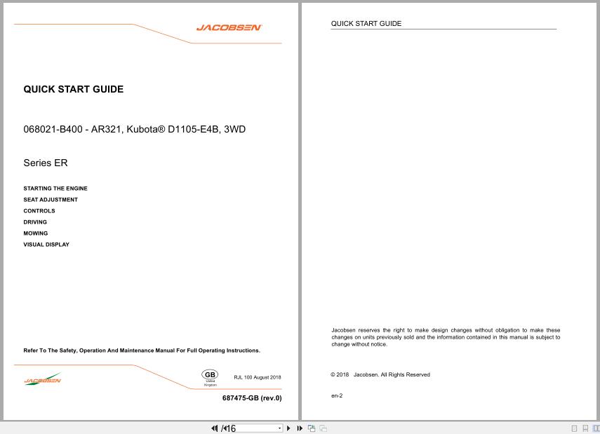 Jacobsen Rotary Trim Mower AR321 Quick Start Owners Guide 687475 GB R0 2018 (1)