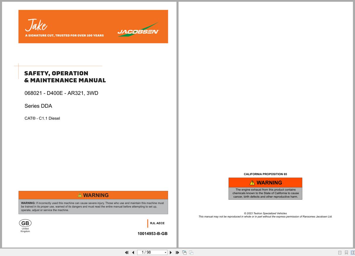 Jacobsen Rotary Trim Mower AR321 Safety Operation Maintenance Manual 10014953 B GB 2023 (1)
