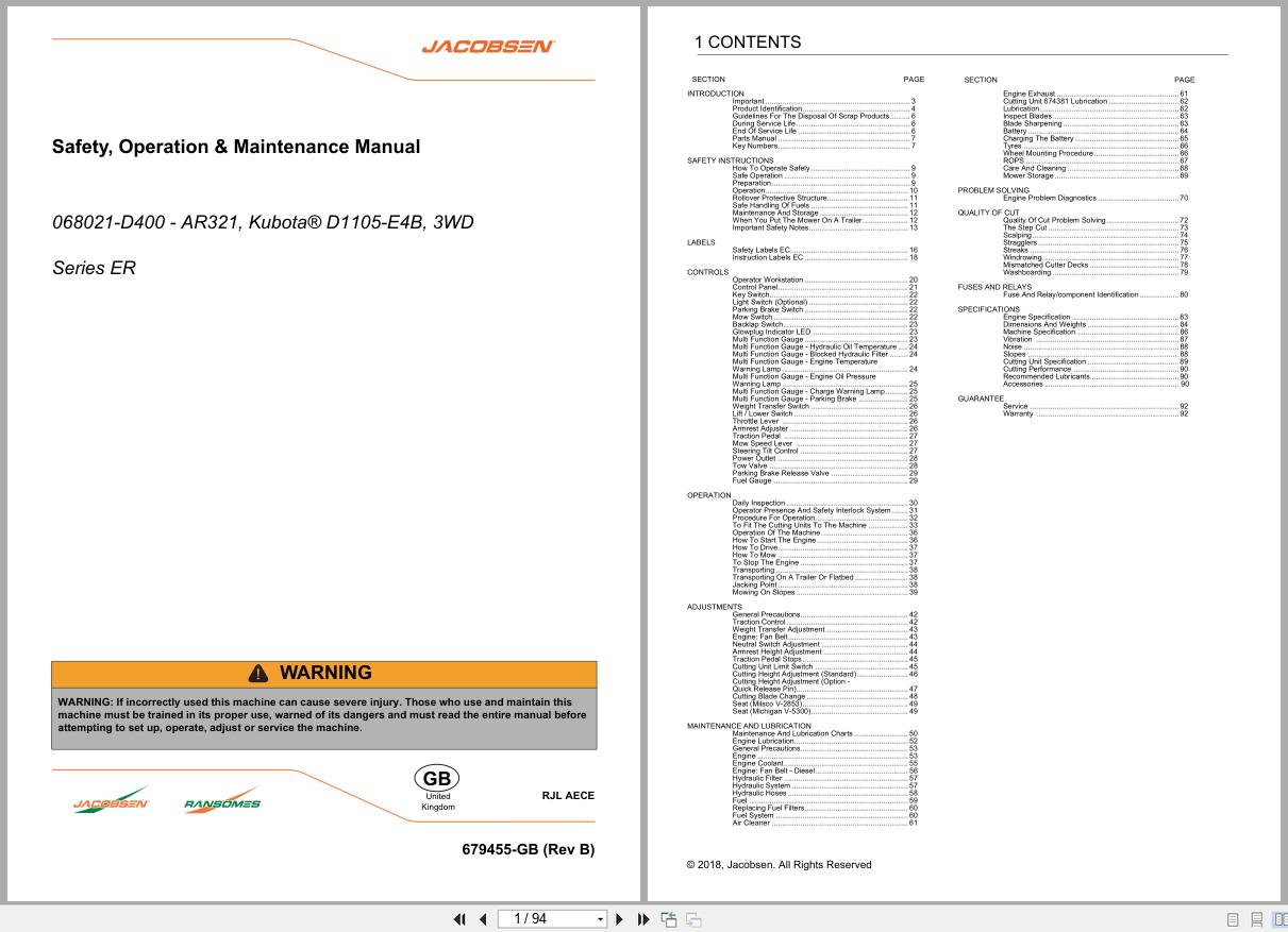 Jacobsen Rotary Trim Mower AR321 Safety Operation Maintenance Manual 679455 B GB 2018 (1)