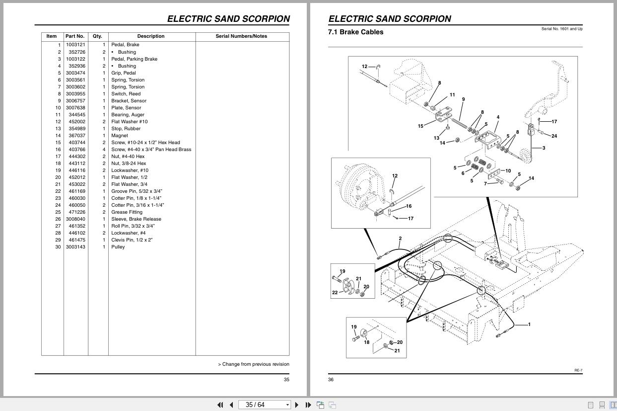 Jacobsen Sand Scorpion Parts Maintenance Manual 3007812 B 19999 (2)