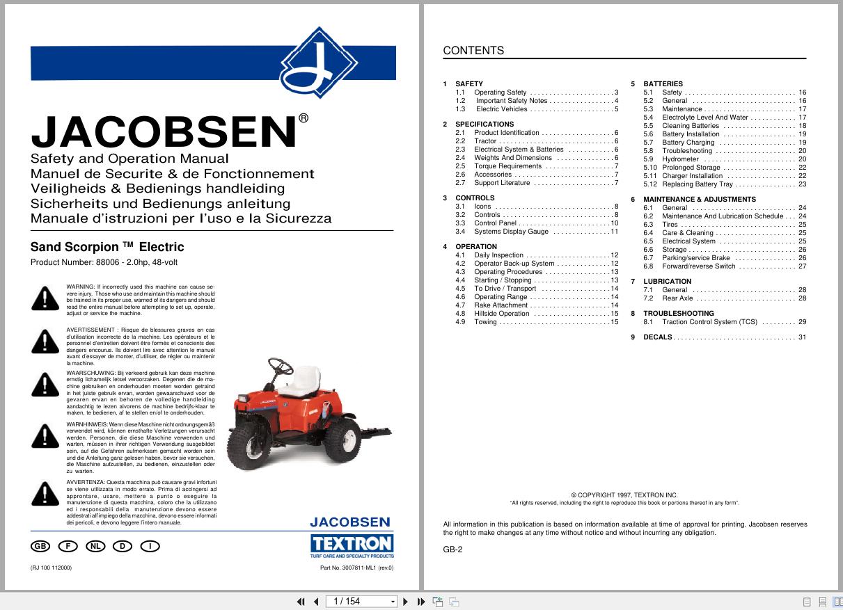 Jacobsen Sand Scorpion Safety Operation Manual 3007811 ML1 (1)