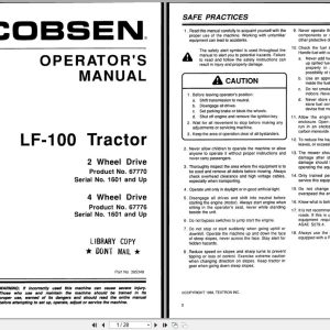 Jacobsen Tractor LF 100 Operation Manual 365348 1988 (1)