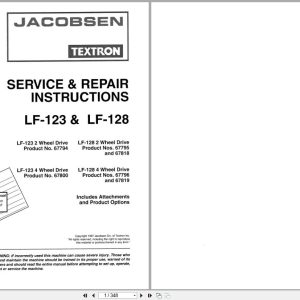 Jacobsen Tractor LF 123 LF 128 Service Repair Manual 4171660 1997 (1)