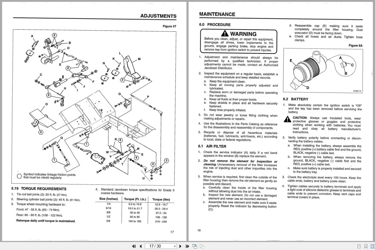 Jacobsen Tractor LF 135 Operators Manual And Parts List 3008237 1997 (2)