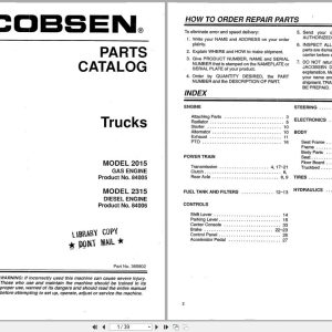 Jacobsen Truck 2015 2315 Parts Catalogue 365802 (1)