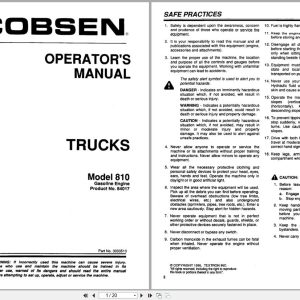 Jacobsen Truck 810 Operation Manual 3003510 1995 (1)
