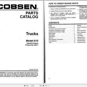 Jacobsen Truck 810 Parts Catalogue 367133 (1)