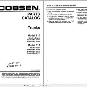 Jacobsen Truck Hauler 610 810 Parts Catalogue 365990 (1)