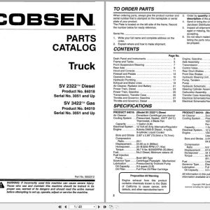 Jacobsen Truck SV2322 SV3422 Parts Catalogue 3002312 1996 (1)