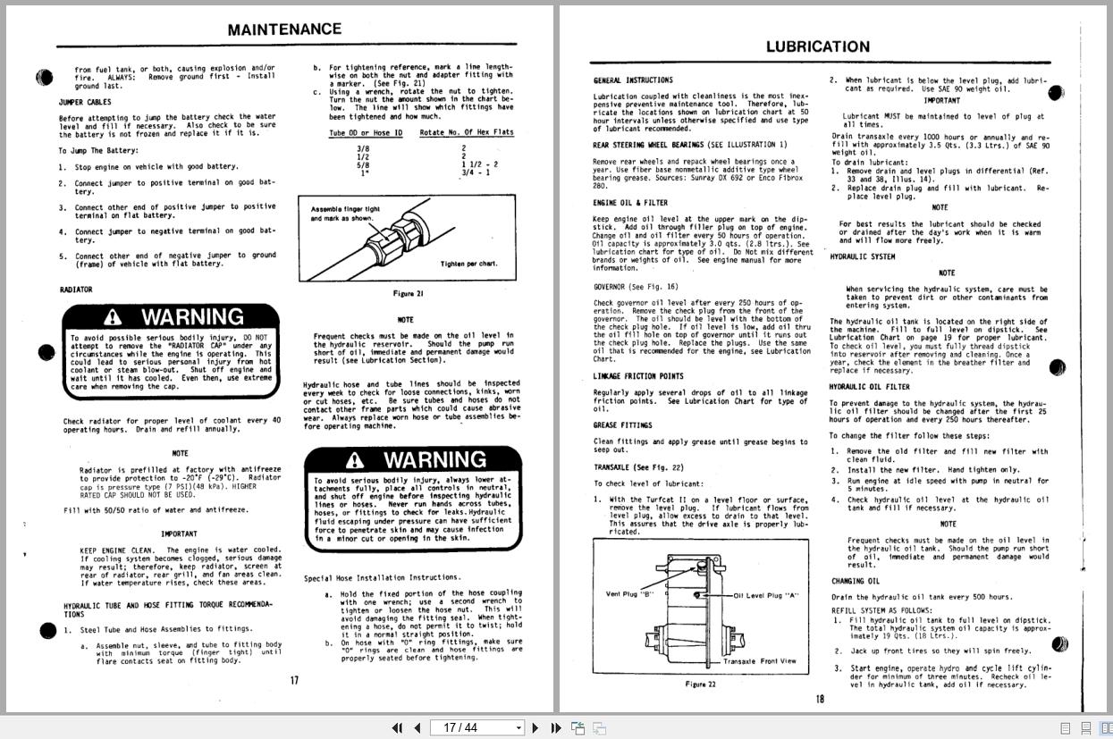 Jacobsen TurfCat II Tractor GW224 Operators Manual Parts List 362530 1985 (2)